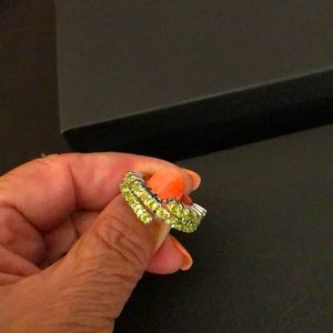 Silver and peridot ring.